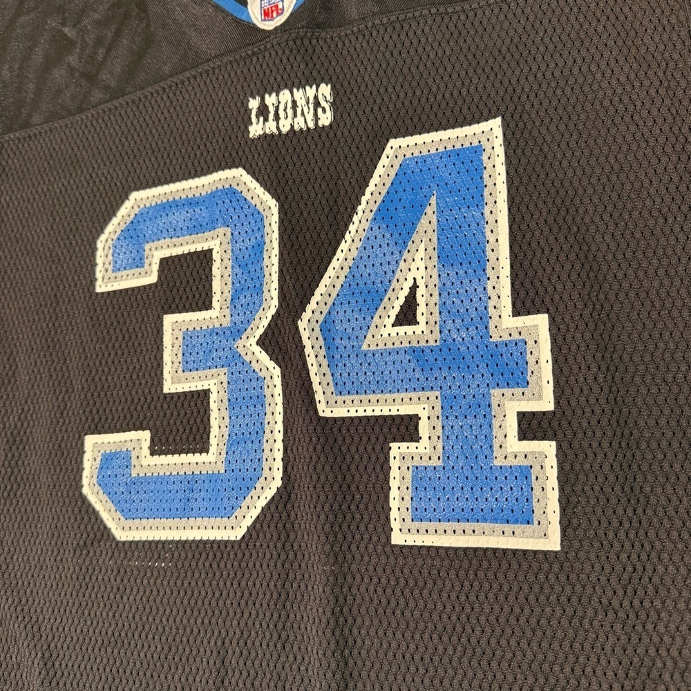 Reebok NFL Detroit Lions Football Kevin Jones #34 Jersey Youth Size XL Black - Picture 4 of 10